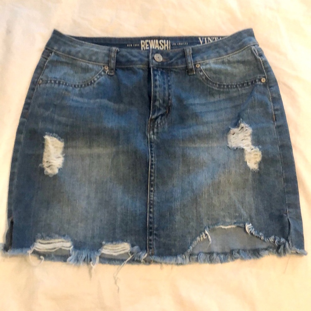 Denim skirt- destroyed wash